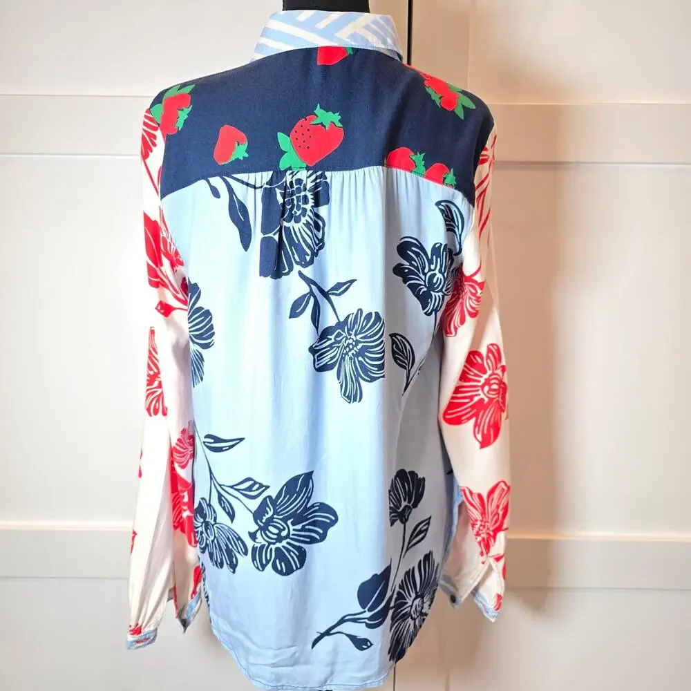 Anthropologie Maeve Paz Contrast Button-Down.  Size M. Retails $128 - Picture 5 of 12